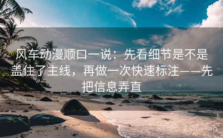 风车动漫顺口一说：先看细节是不是盖住了主线，再做一次快速标注——先把信息弄直