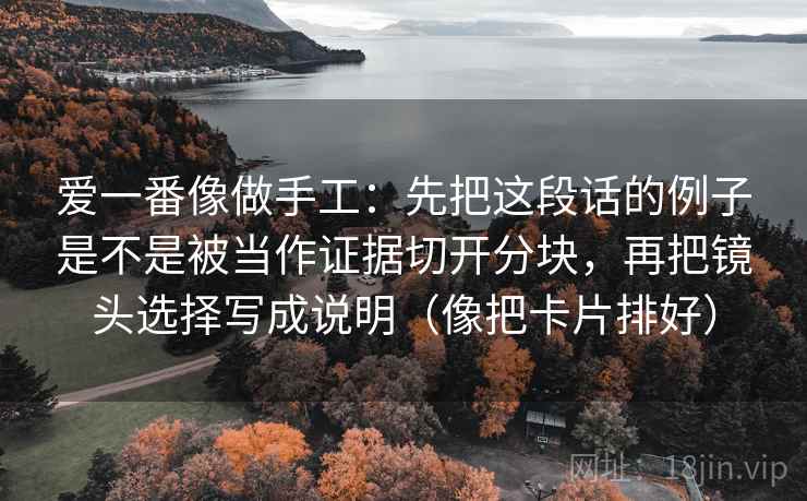 爱一番像做手工：先把这段话的例子是不是被当作证据切开分块，再把镜头选择写成说明（像把卡片排好）